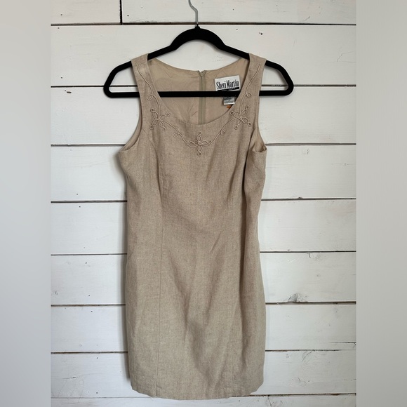 Vintage Sheri Martin Linen Blend Dress - Picture 1 of 3